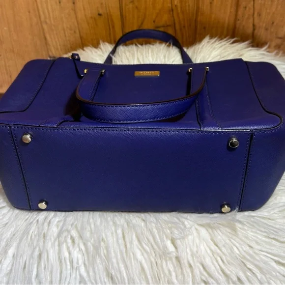 Kate Spade New York Royal Blue Saffiano Leather Tote Bag - Picture 5 of 15
